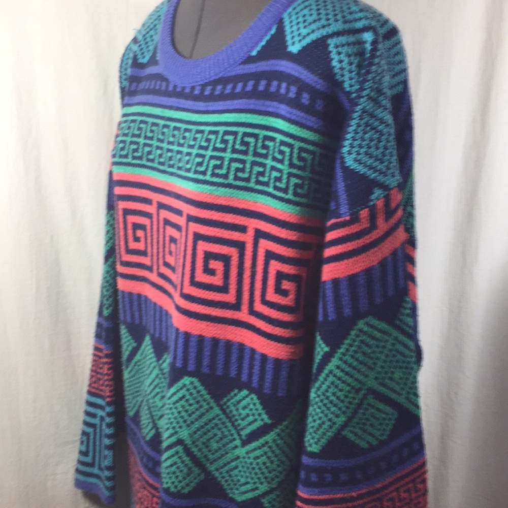 Michael Carrrie Bright Multi Colored Sweater